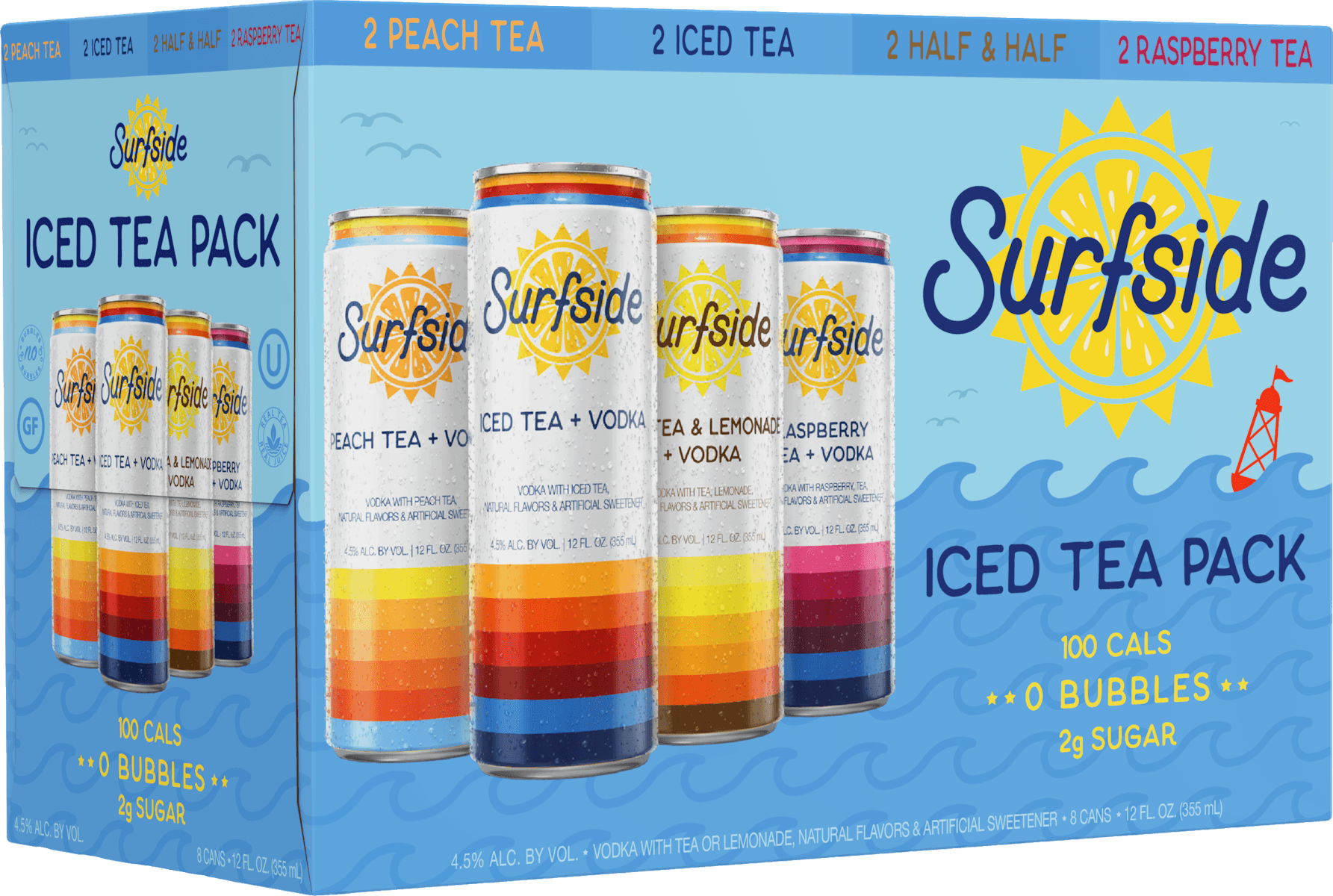 SURFSIDE ICED TEA VARIETY 8 PACK 12OZ